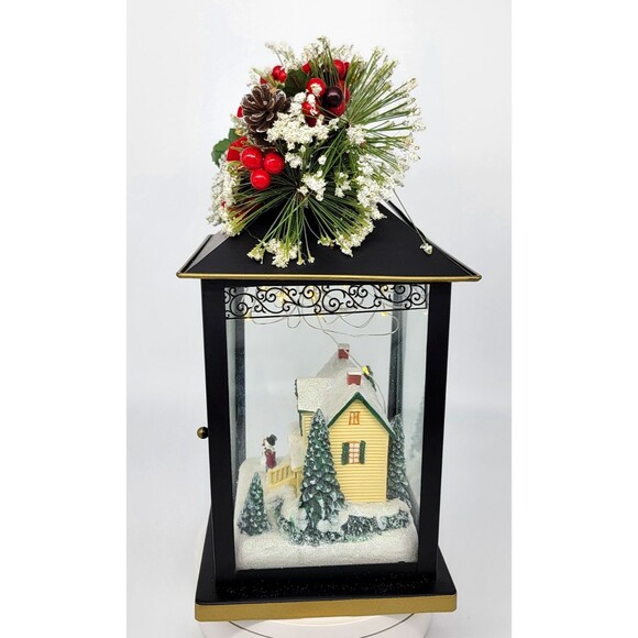 Bradford Exchange Thomas Kinkade Believe Lighted Christmas Lantern Holiday Decor - Picture 6 of 17